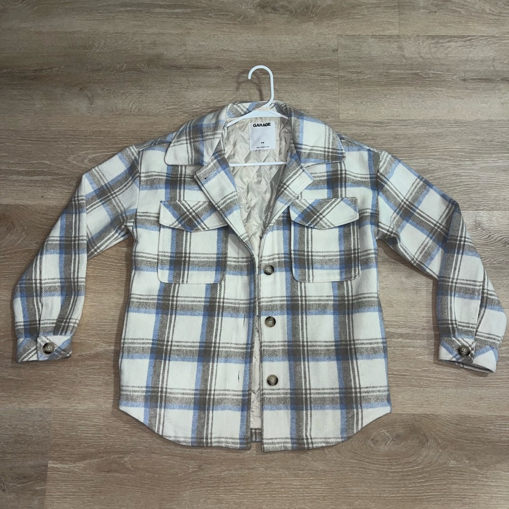 Garage Blue and Cream Plaid Jacket